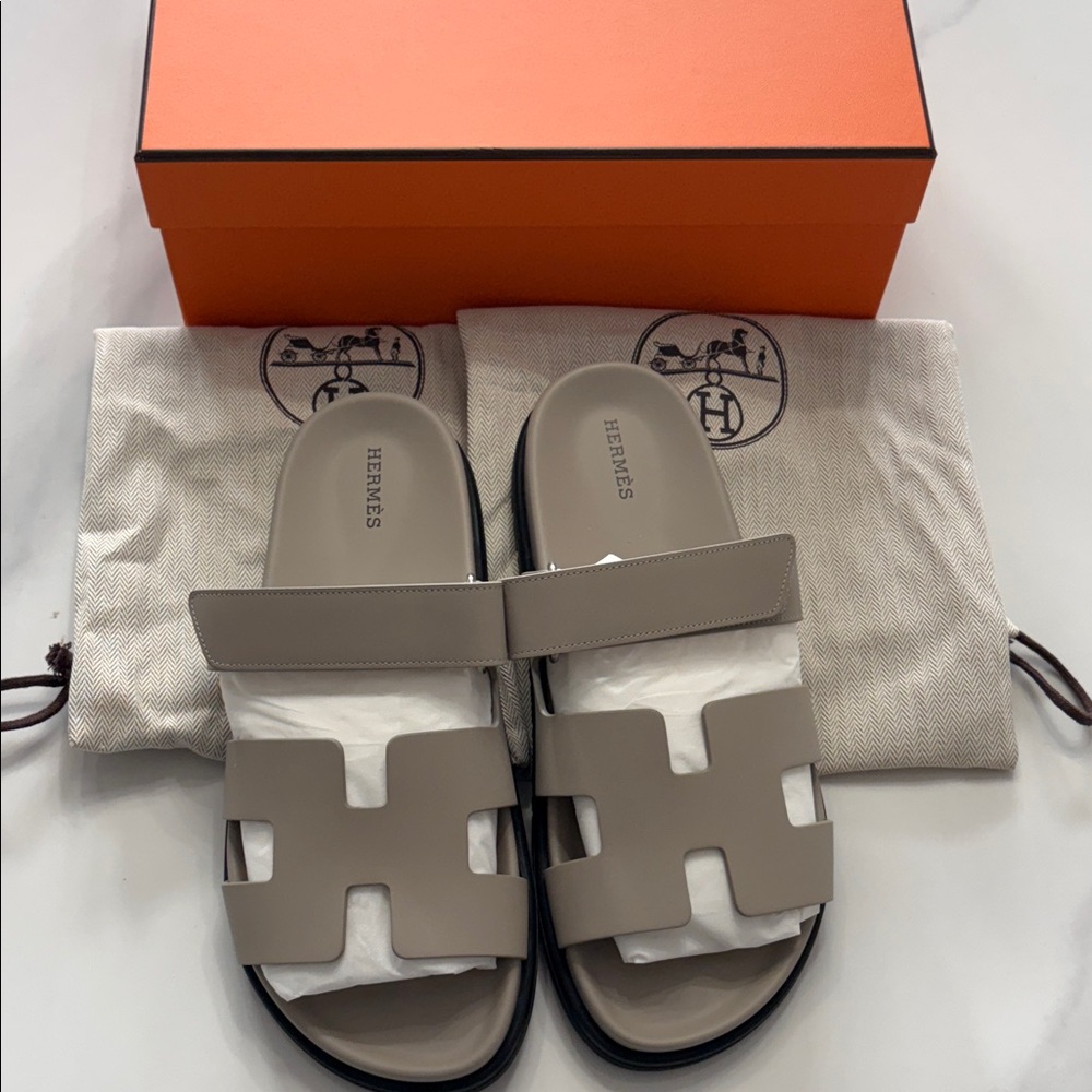 Brand new Hermes beige galet chypre sandal for women 41